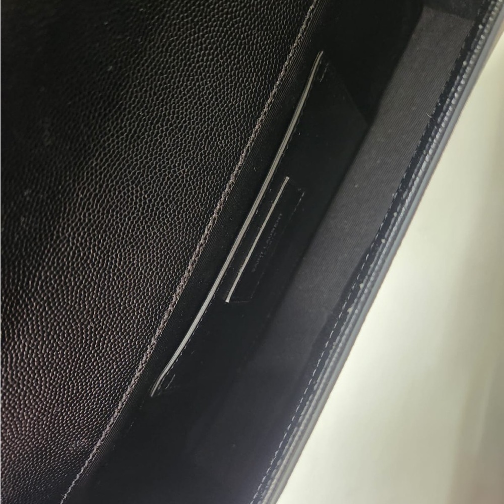 YSL Saint Lauren Silver Studded Black Leather Clutch - Picture 15 of 15